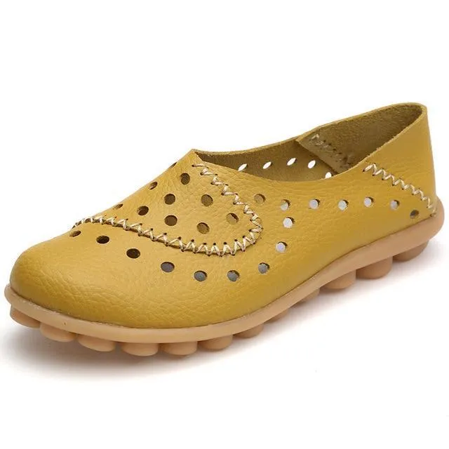 Loafers Women Flat Shoes Leather Ballerina Espadrilles Soft Ballet Flats Slip shoes