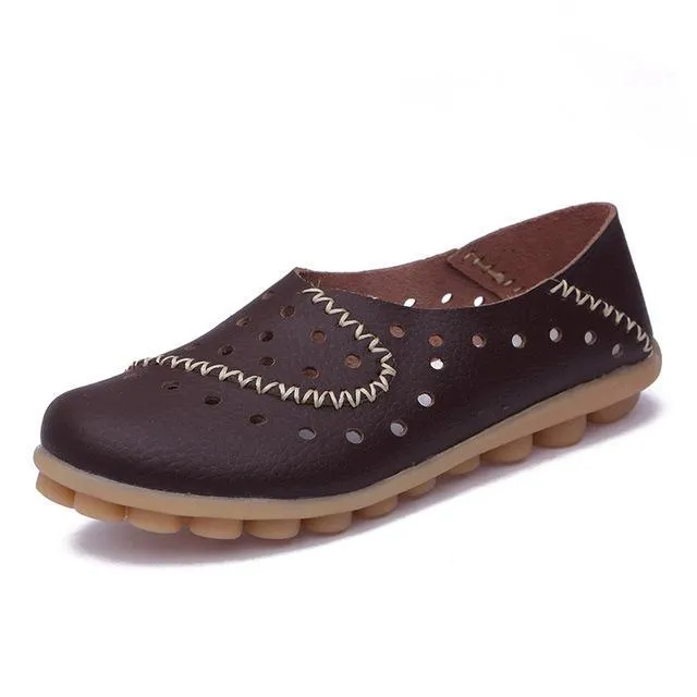 Loafers Women Flat Shoes Leather Ballerina Espadrilles Soft Ballet Flats Slip shoes