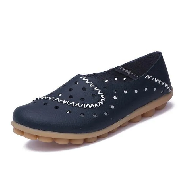 Loafers Women Flat Shoes Leather Ballerina Espadrilles Soft Ballet Flats Slip shoes