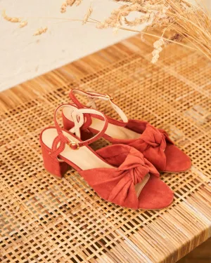 Marquise Vegan Suede Heels | Coral