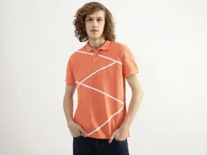 Men Striped Polo Collar T-shirt