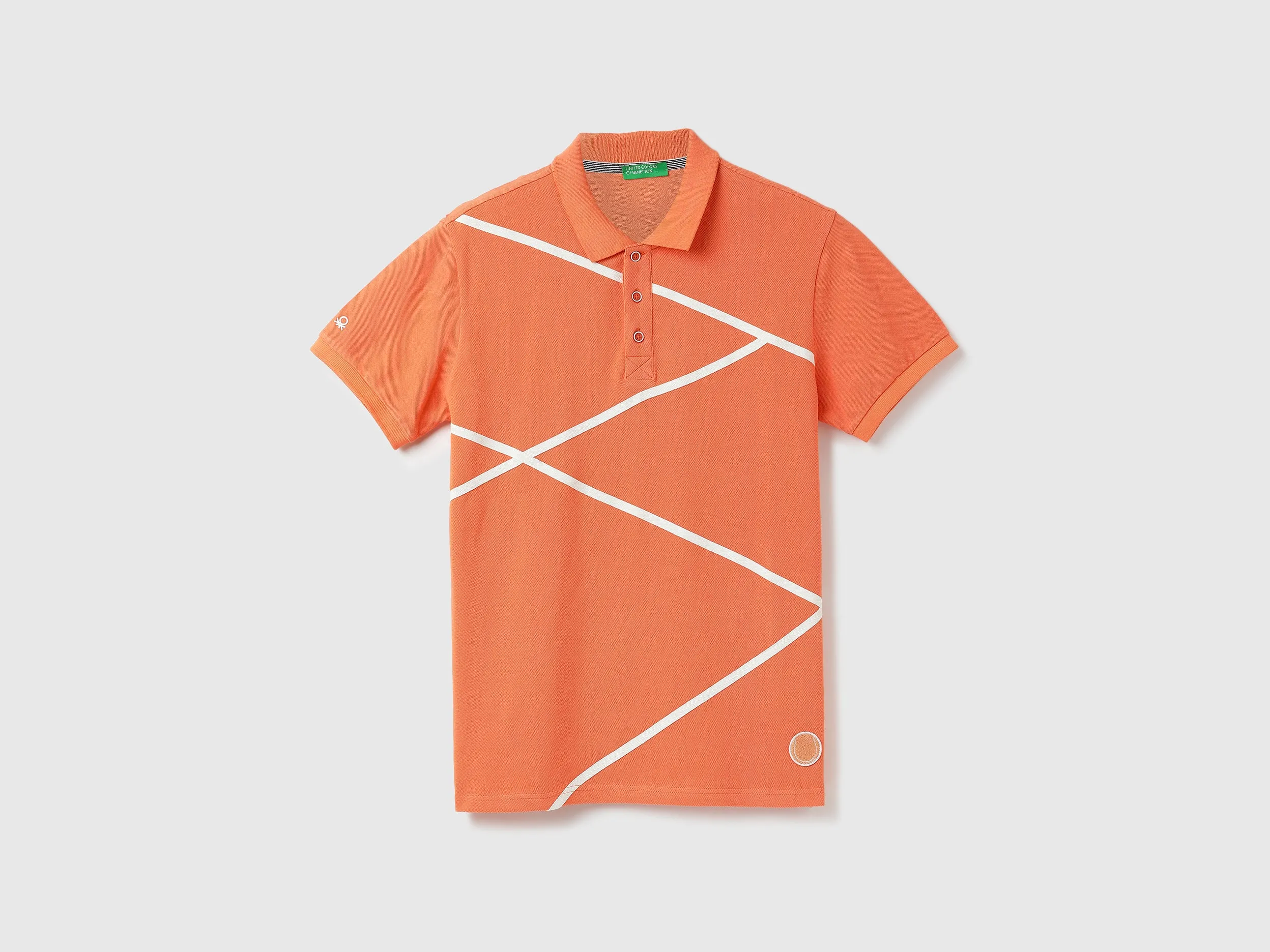 Men Striped Polo Collar T-shirt