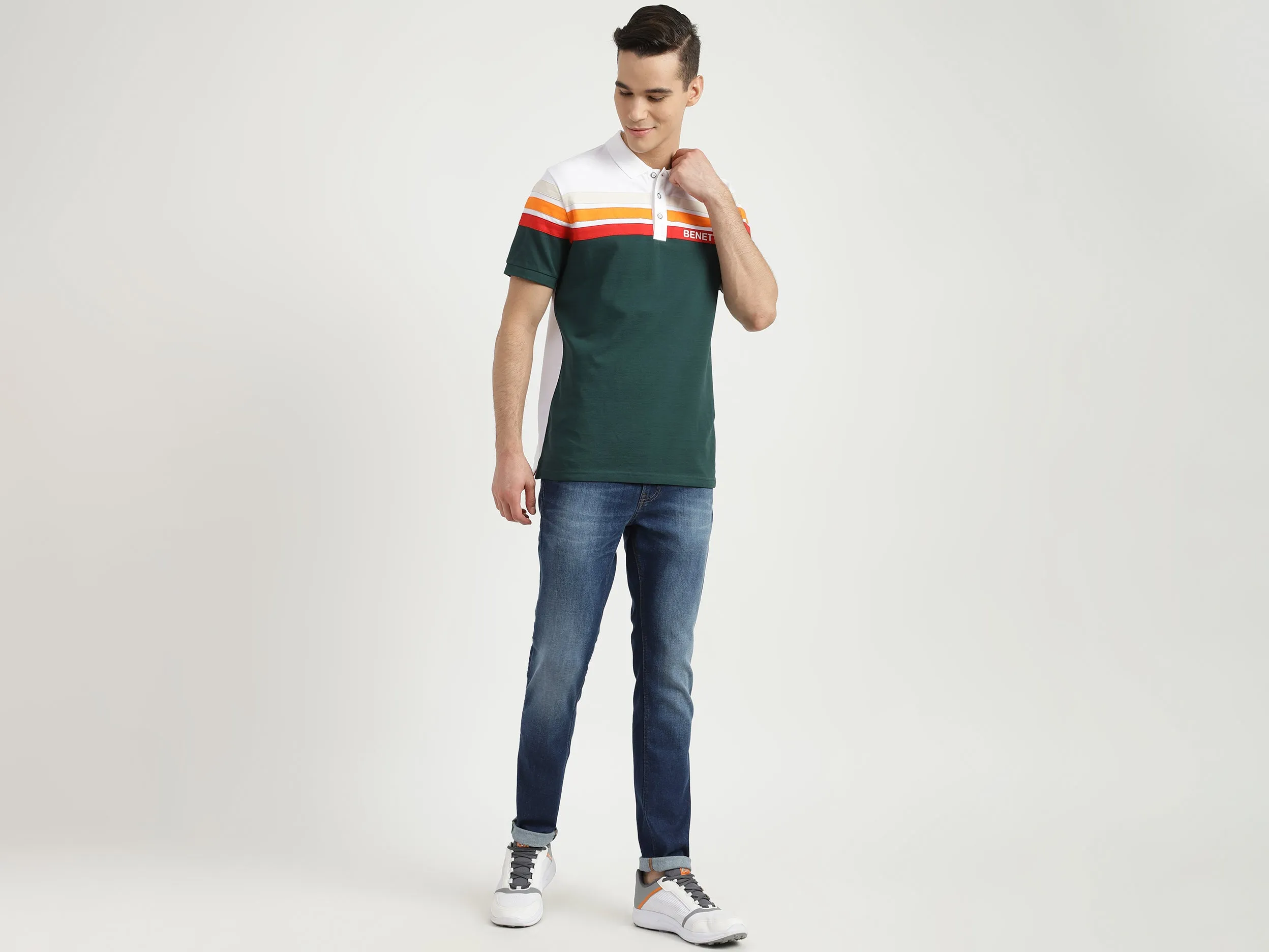 Mens Carrot Fit Solid Jeans