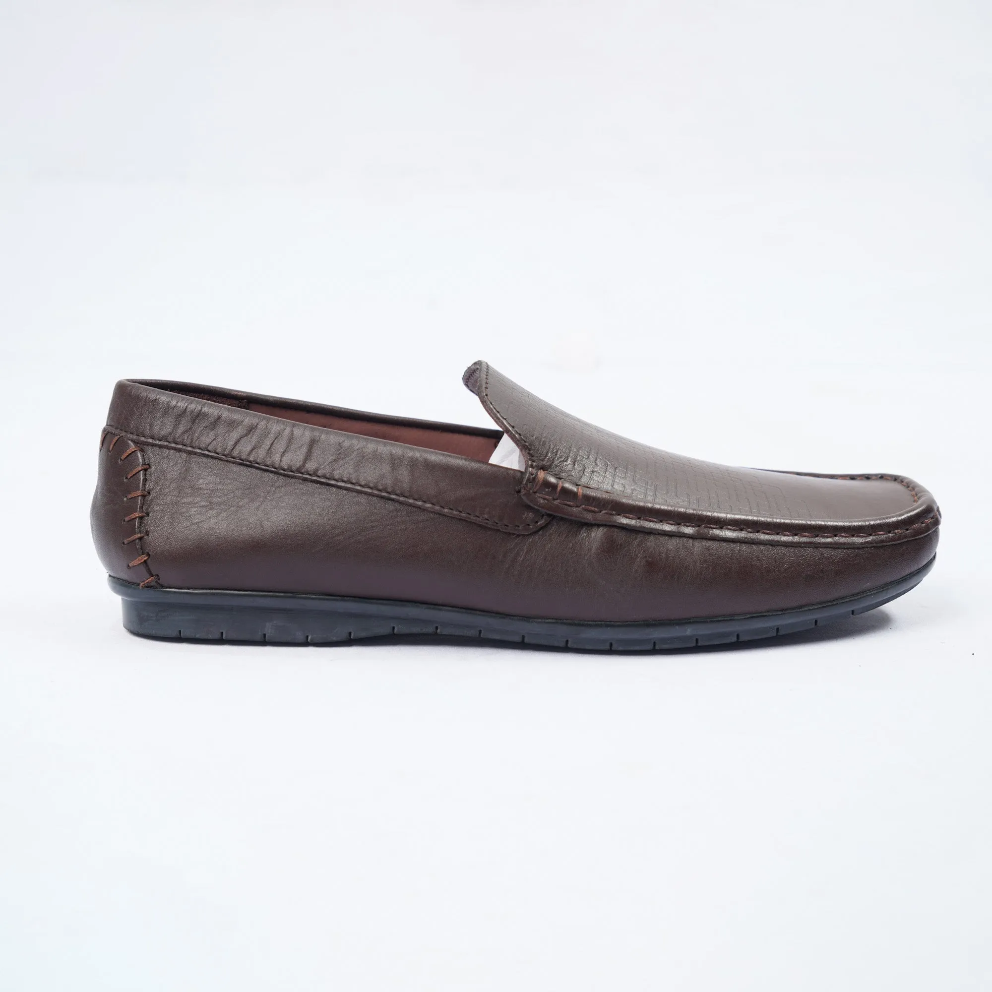 Mens Dark Brown Leather Loafers
