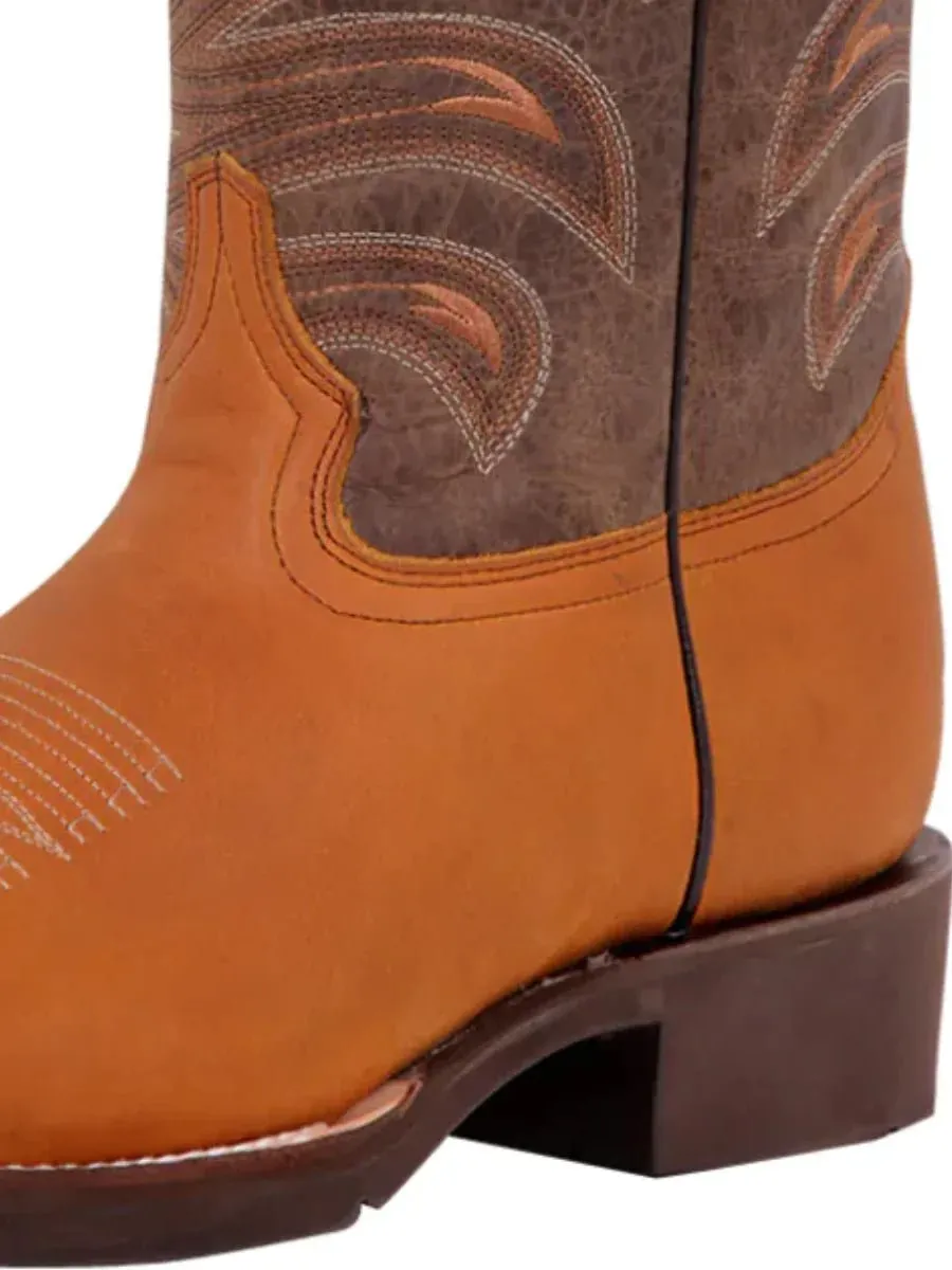 Men's Genuine Leather Classic Western Cowboy Boots 'El General' Color Honey 42999