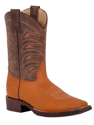Men's Genuine Leather Classic Western Cowboy Boots 'El General' Color Honey 42999