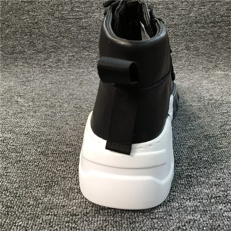 Mens High-Top Outside Rubber Sole Waterproof Sneakers