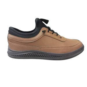 Men’s Khaki Leather Casual Sneakers | Light & Versatile