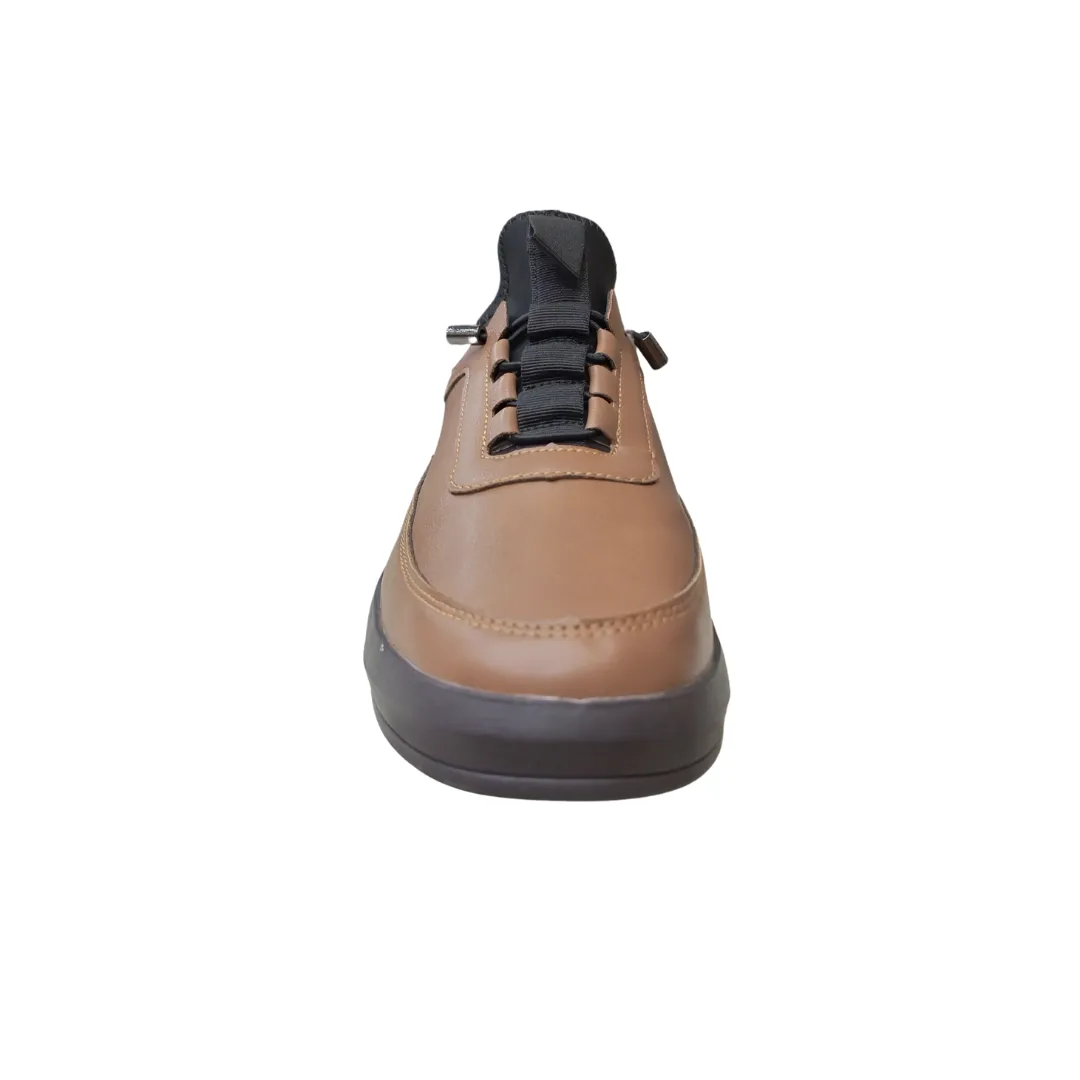 Men’s Khaki Leather Casual Sneakers | Light & Versatile