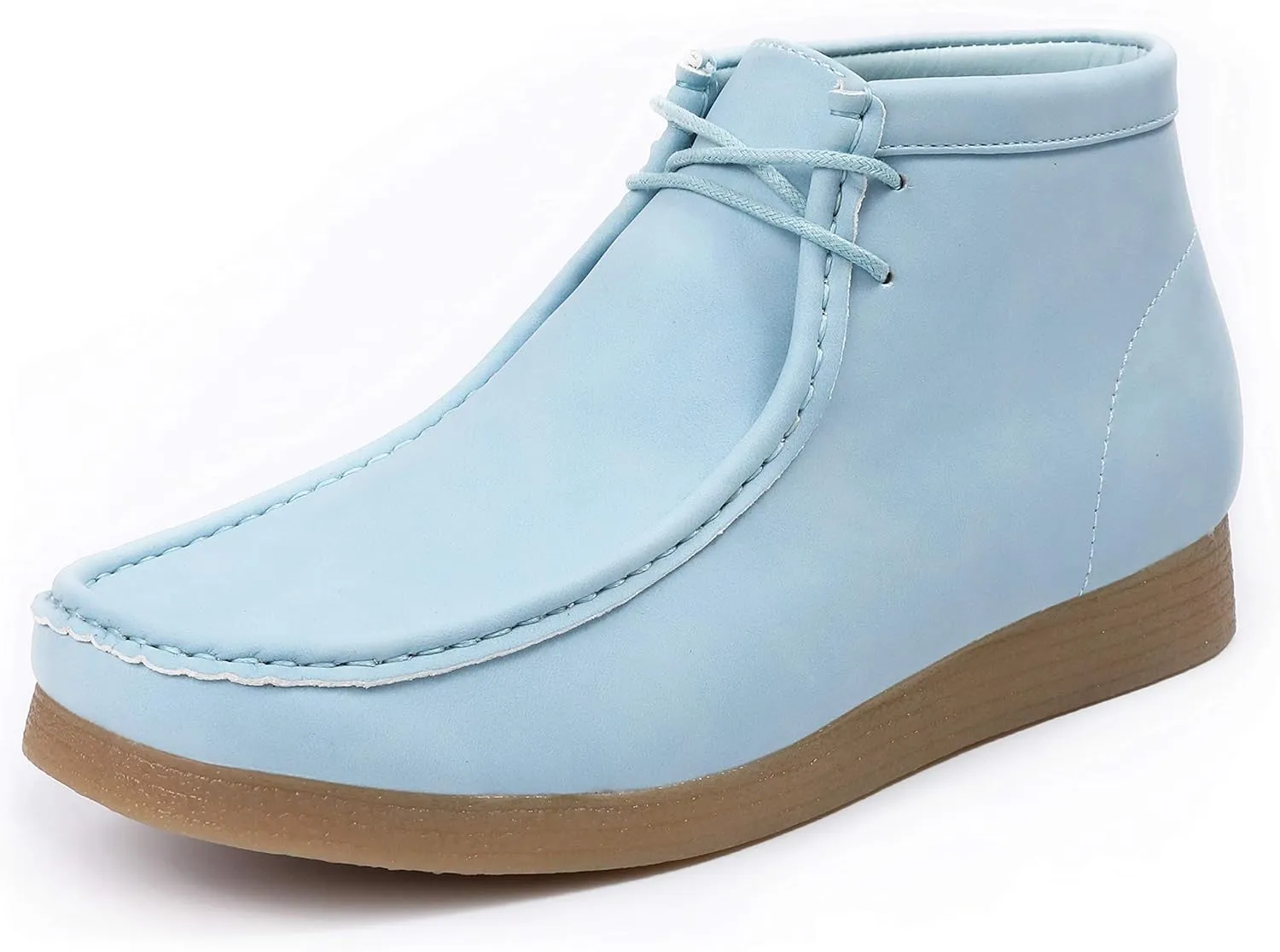 Men's Light Pink Lace Up High Top Suede Boots