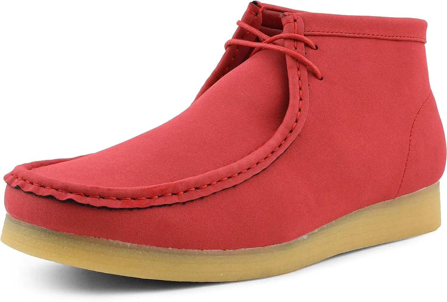 Men's Light Pink Lace Up High Top Suede Boots