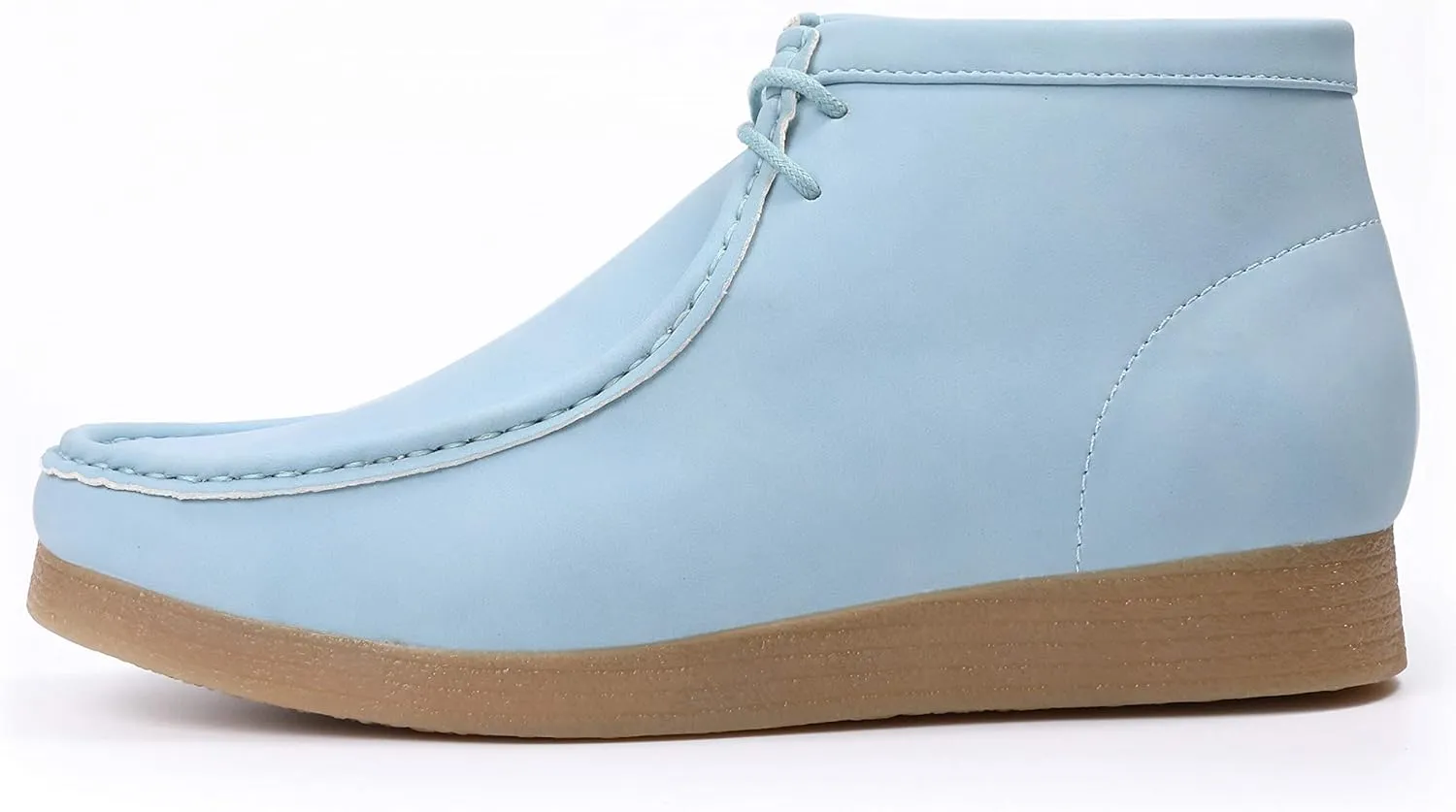 Men's Light Pink Lace Up High Top Suede Boots