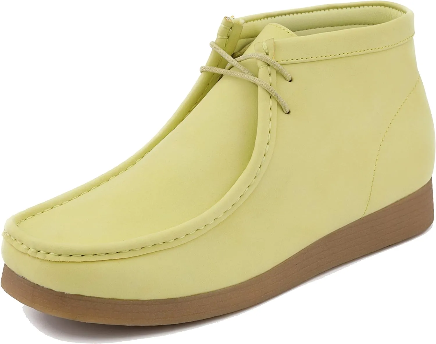 Men's Light Pink Lace Up High Top Suede Boots