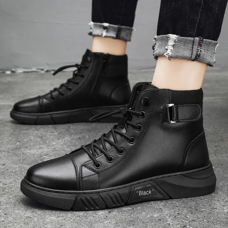 Men's Motorcycle Boots Comfortable Platform Boots