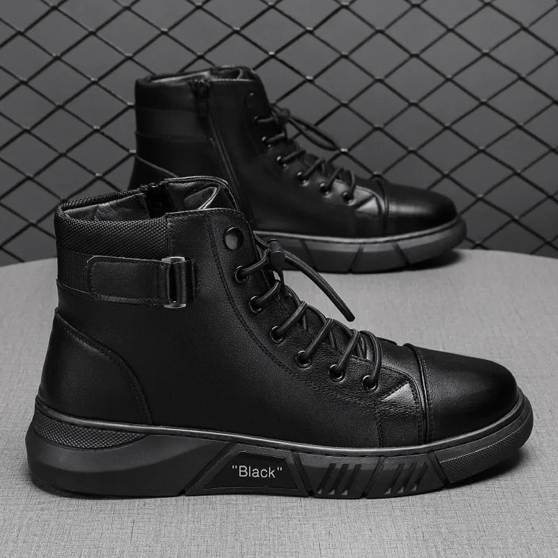 Men's Motorcycle Boots Comfortable Platform Boots