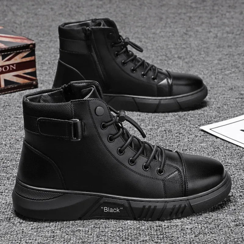 Men's Motorcycle Boots Comfortable Platform Boots