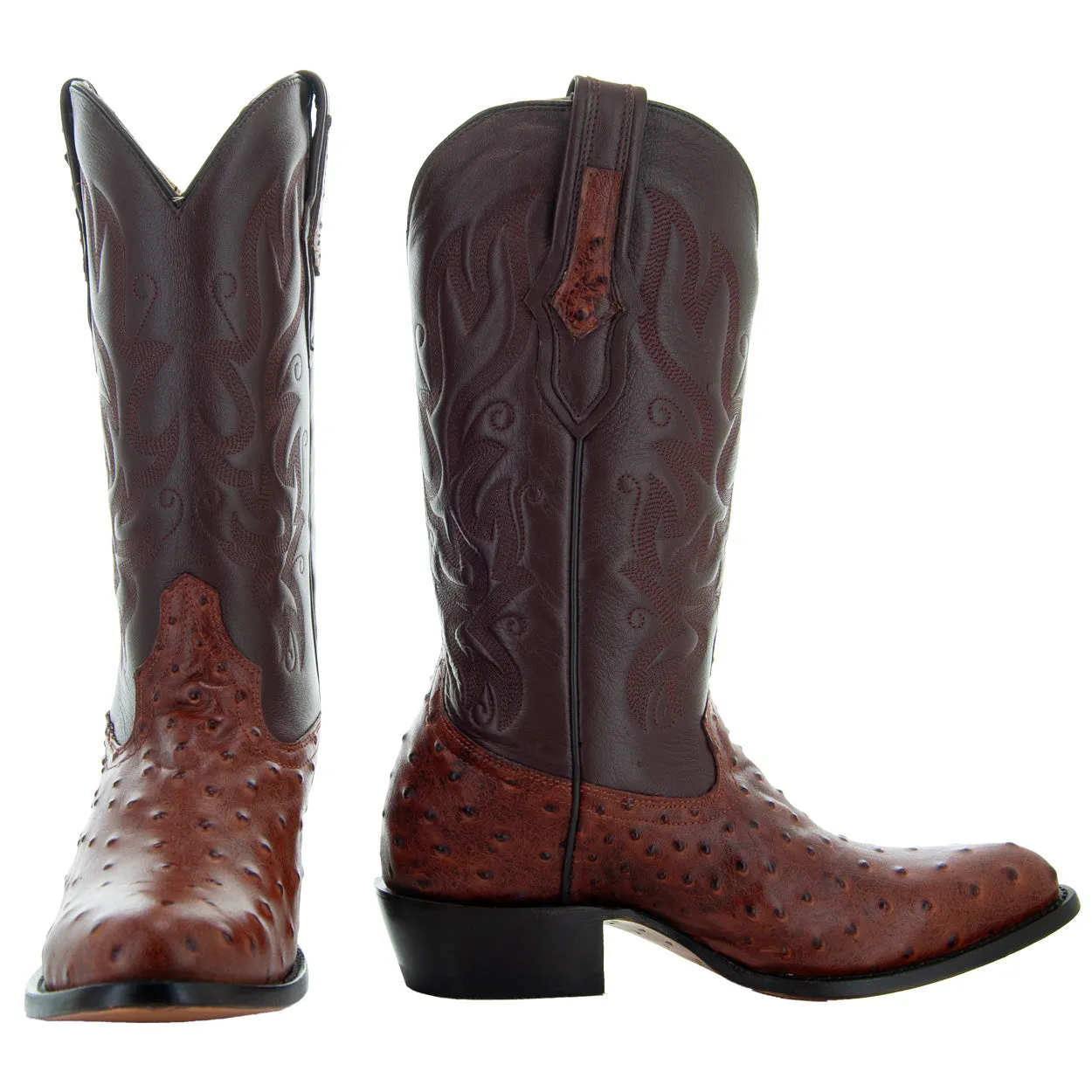 Men's Ostrich Print Cowboy Boots (H7002)