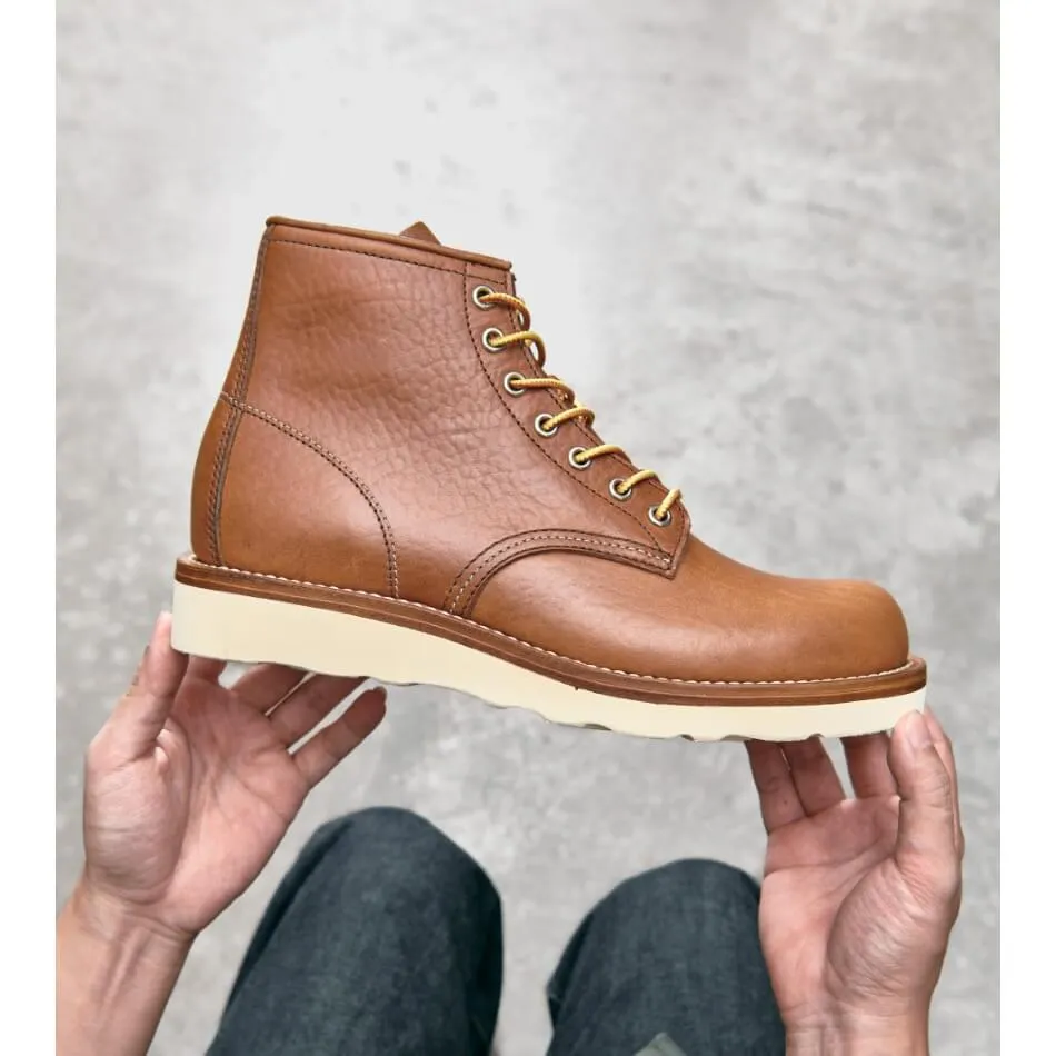 Men's Round Toe Boots, Bison CXL/Crazy Cow