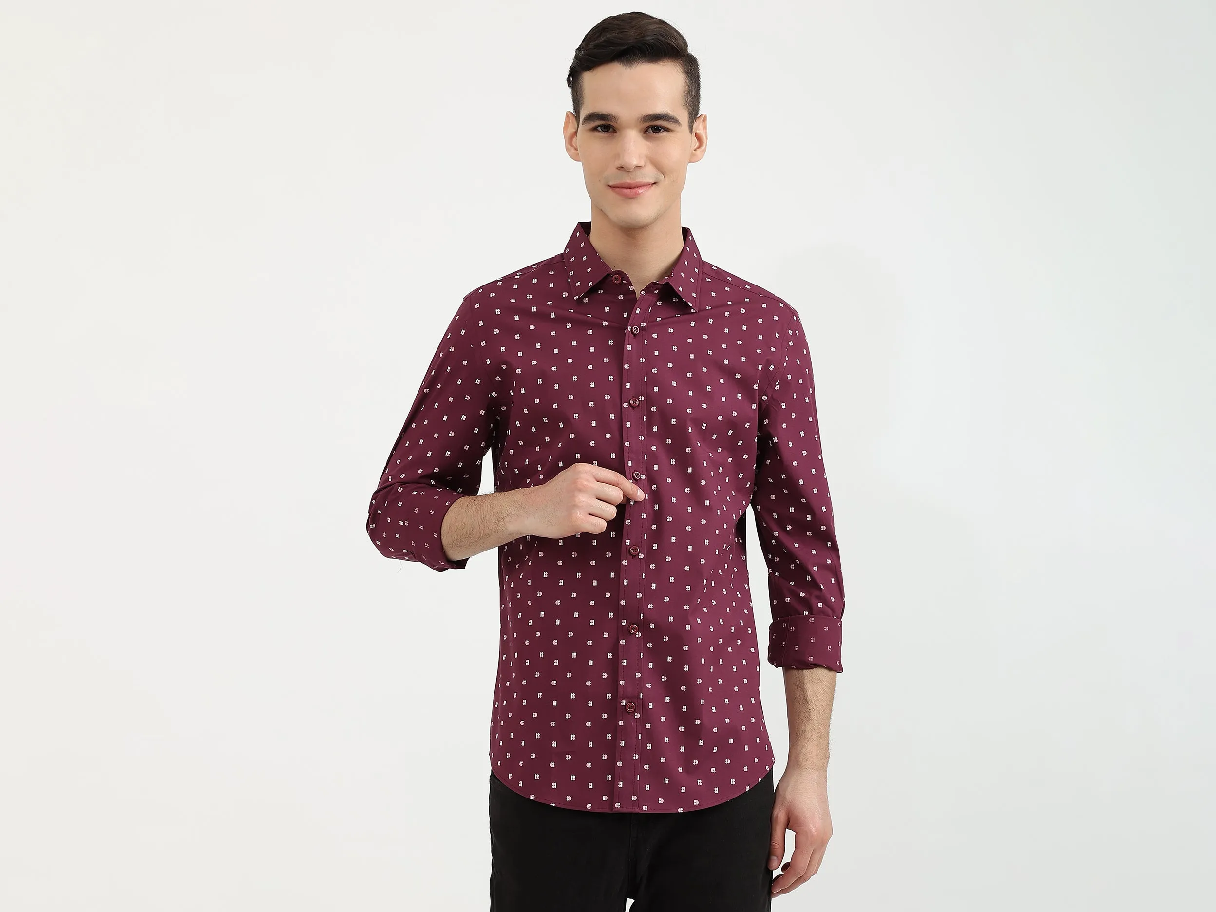 Mens Slim Fit Printed Shirt