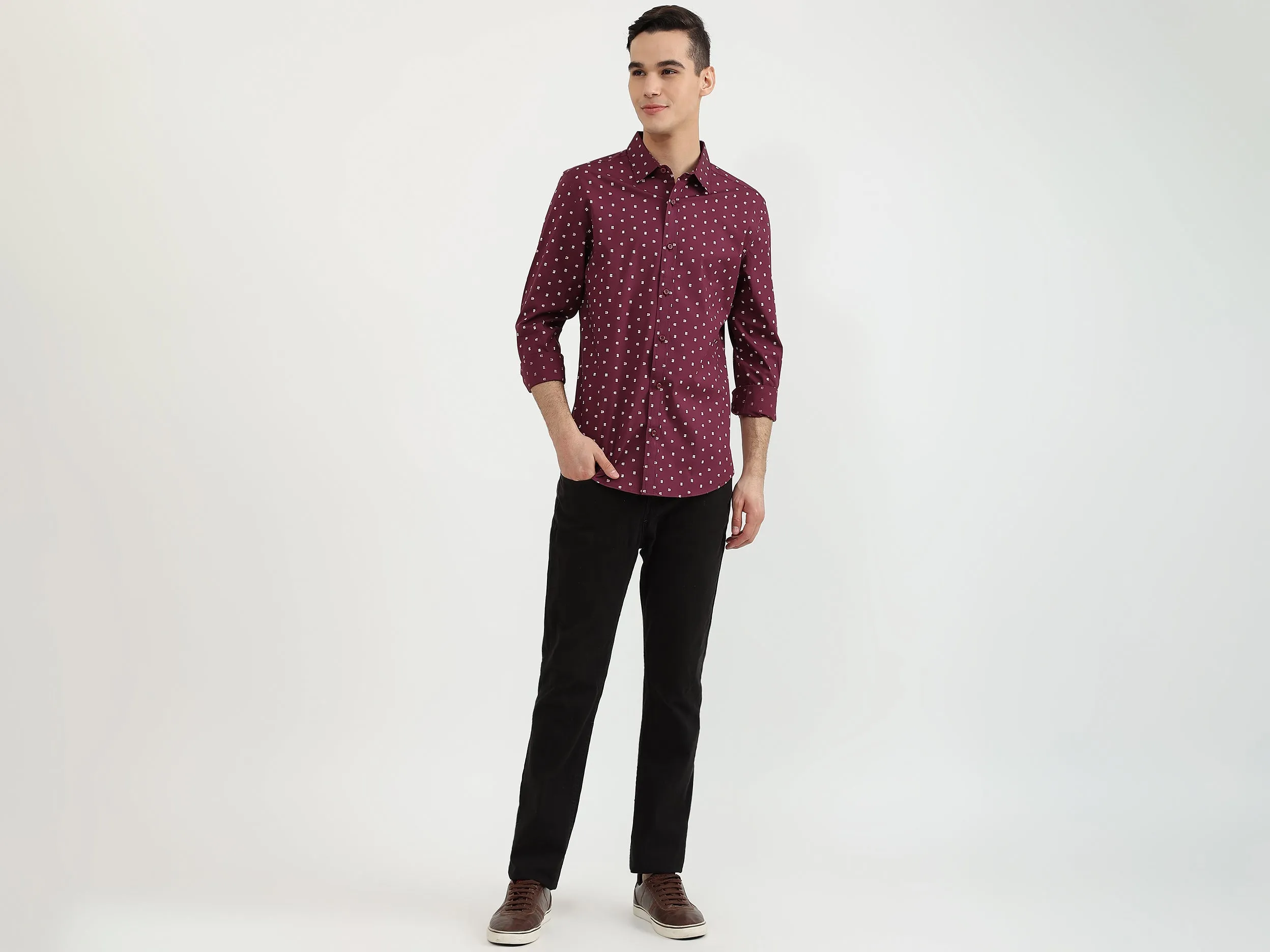 Mens Slim Fit Printed Shirt