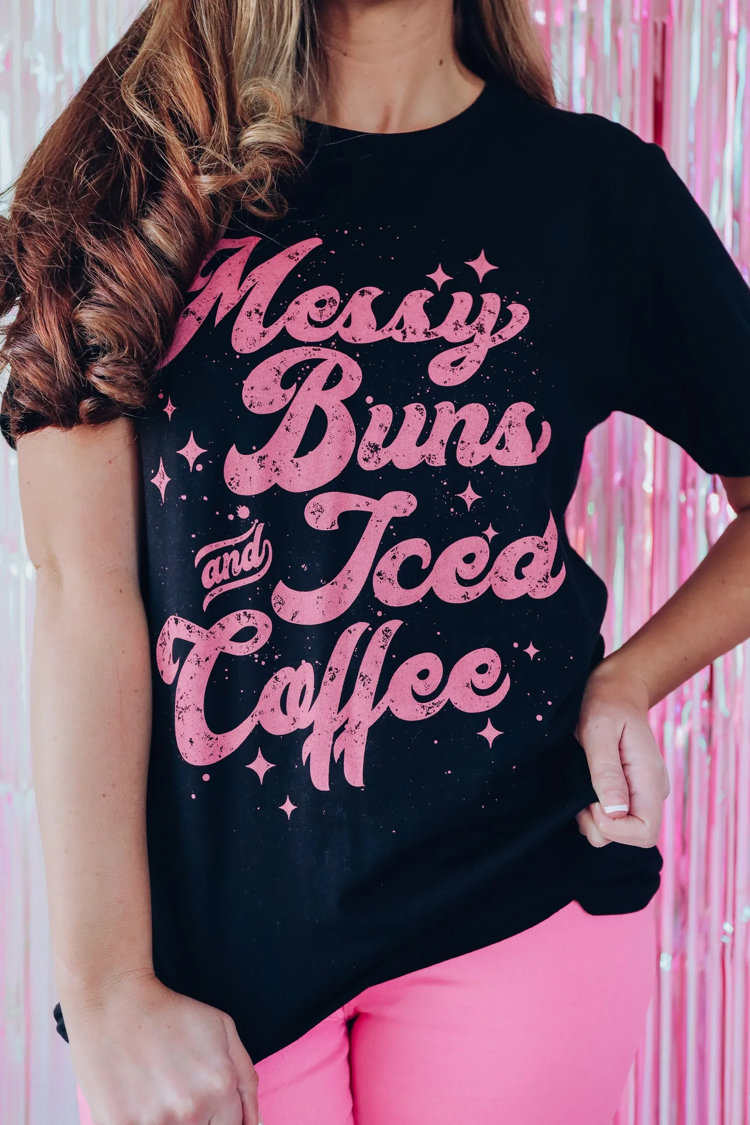 Messy Buns Graphic Tee - Black
