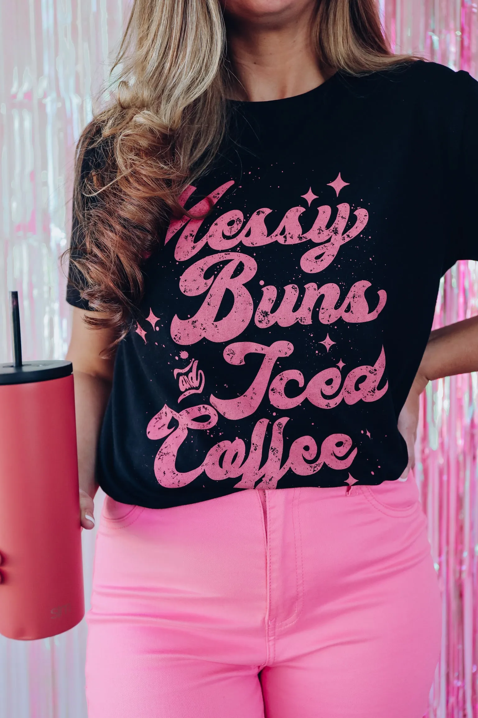 Messy Buns Graphic Tee - Black