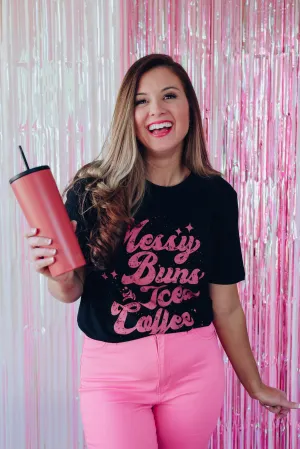 Messy Buns Graphic Tee - Black