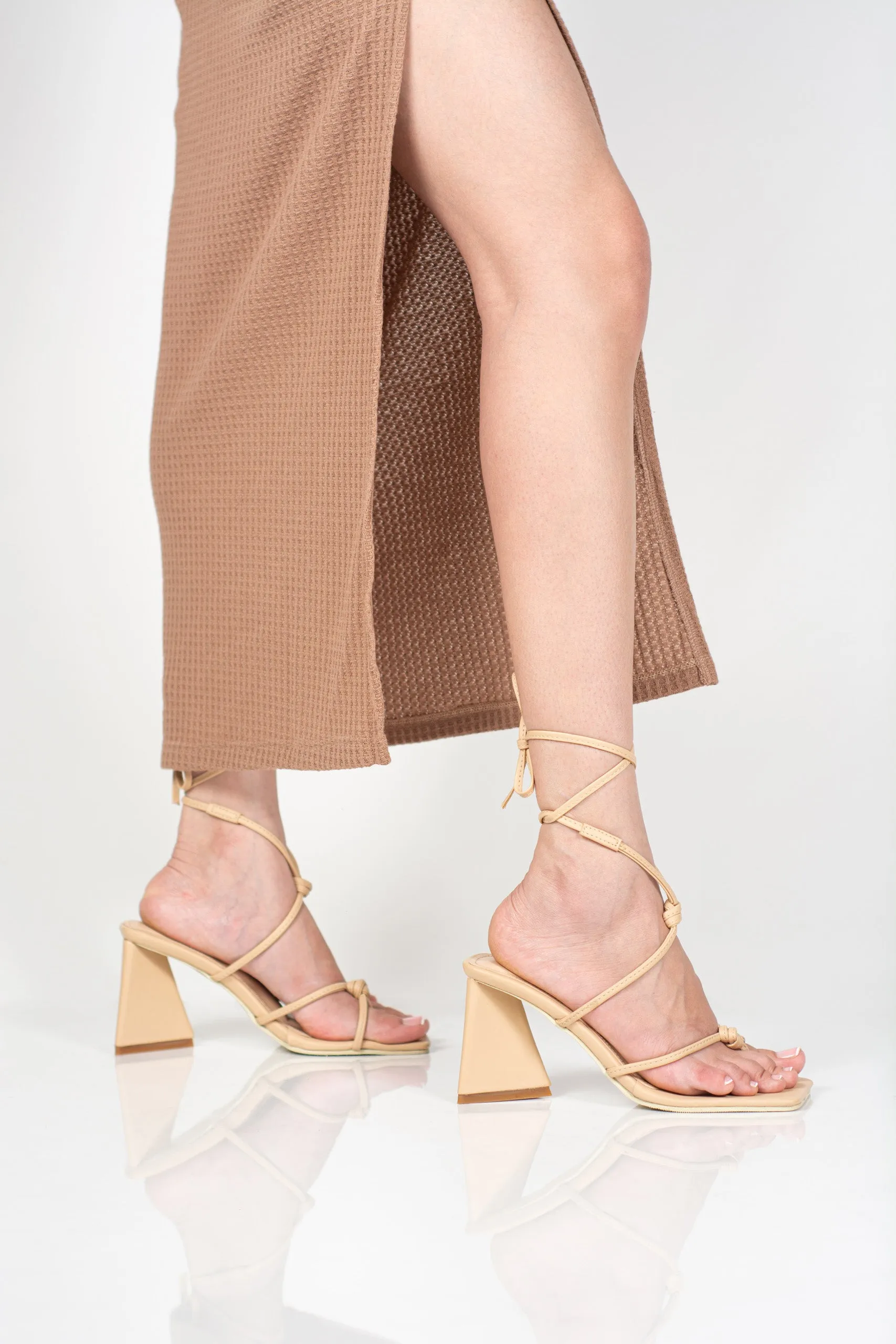 Milan Tie Up Triangle Heels