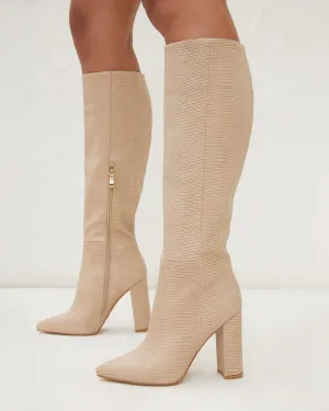Milla Boot - Light Taupe Scale