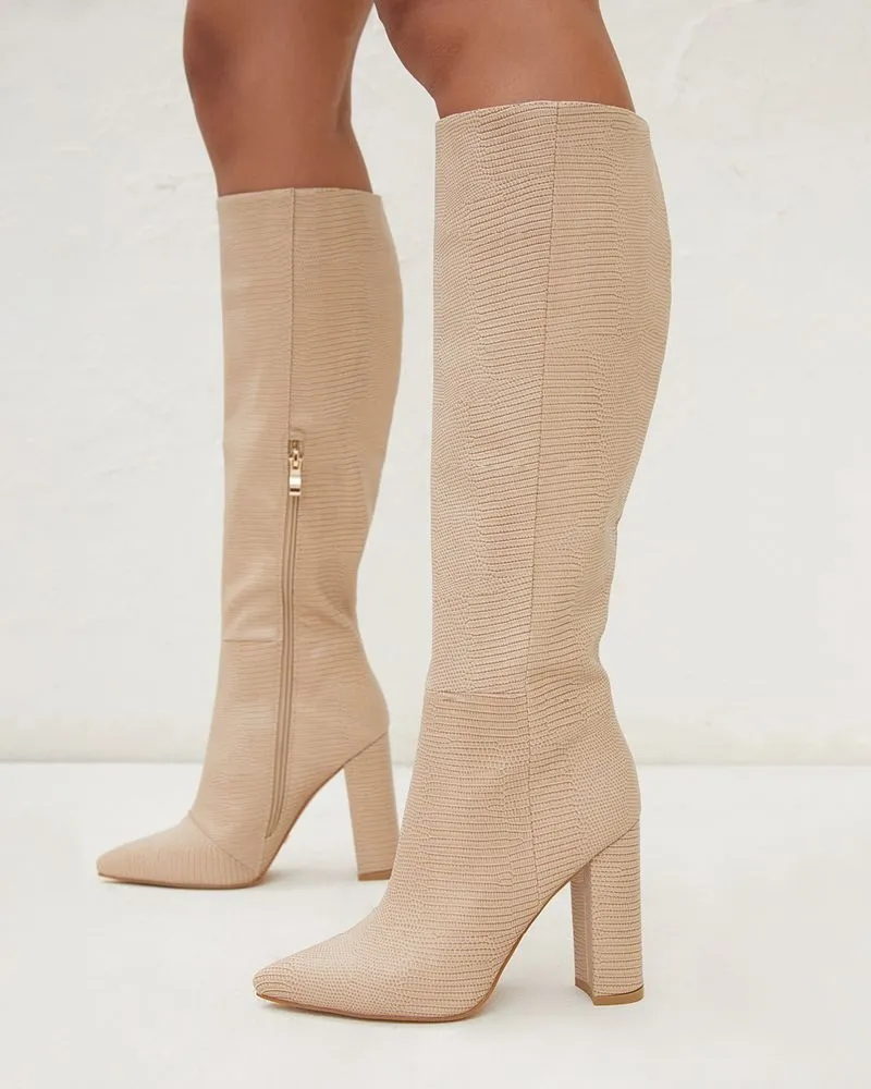 Milla Boot - Light Taupe Scale