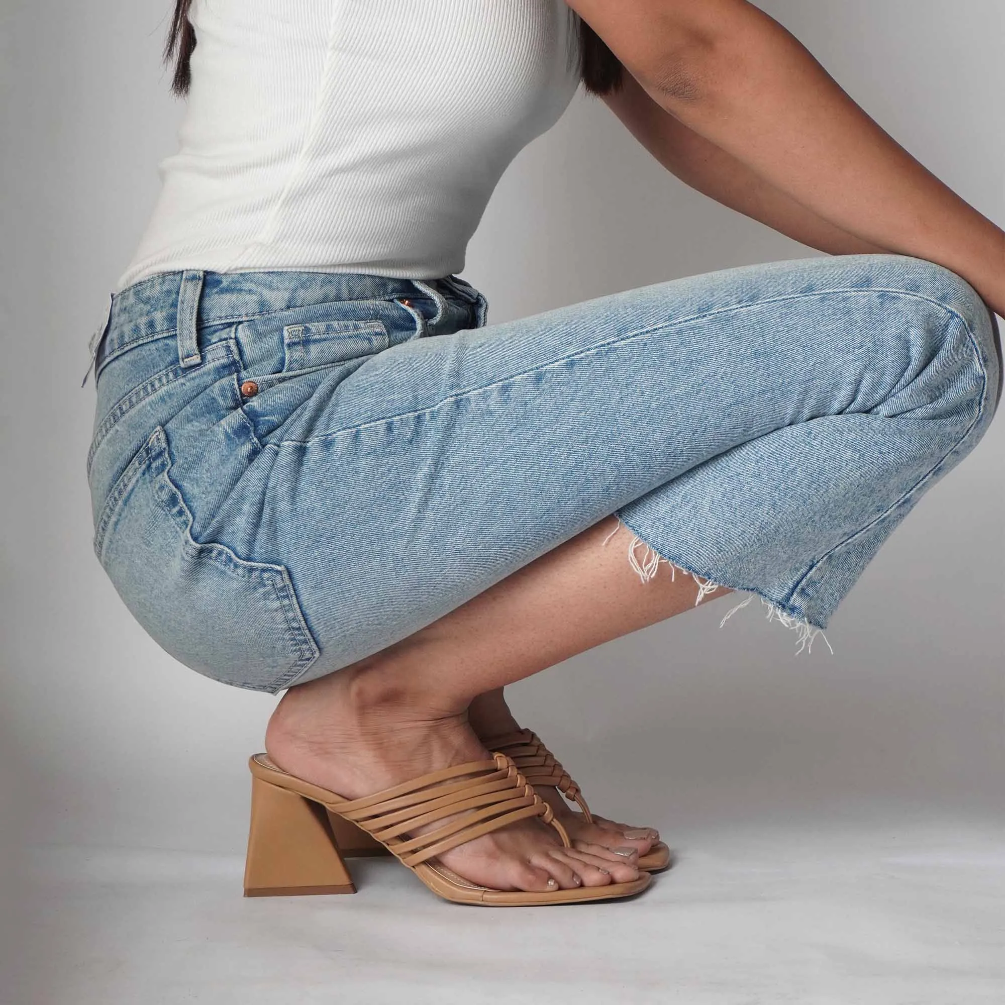 Multi Strapped Tan Heels