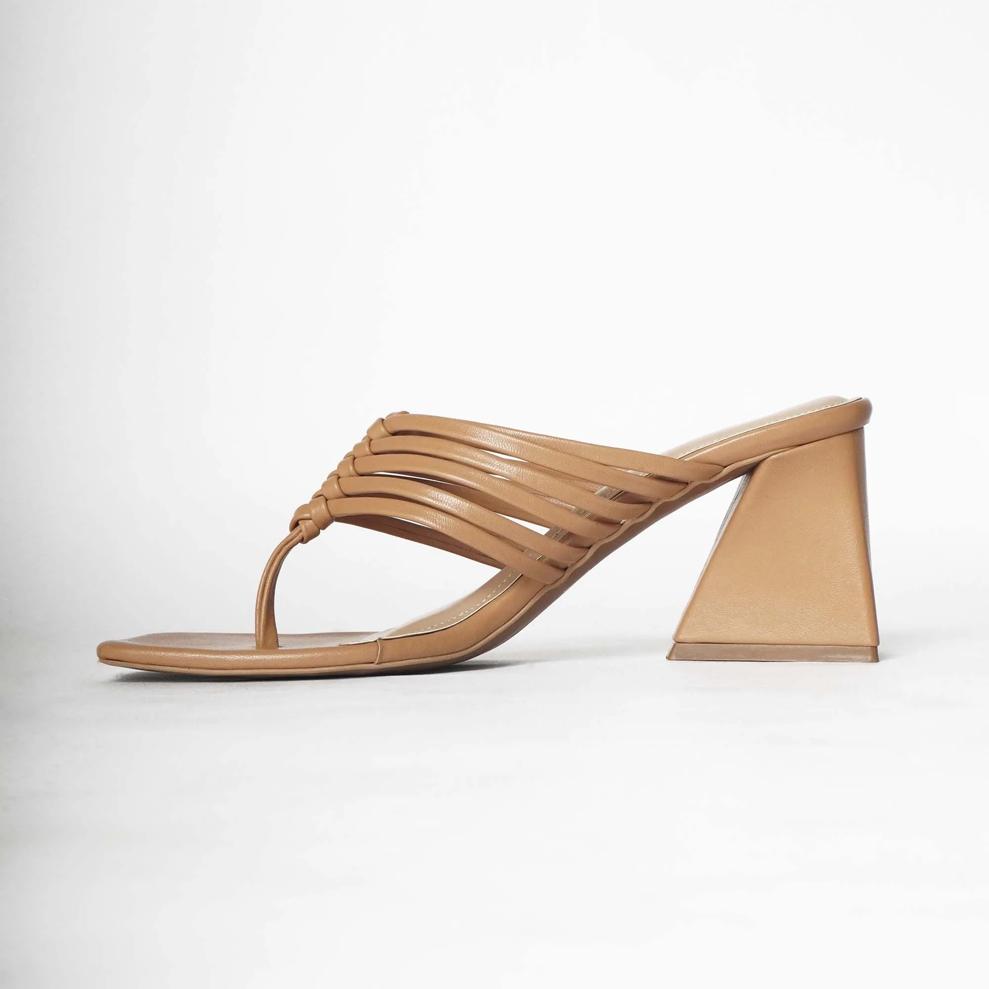 Multi Strapped Tan Heels