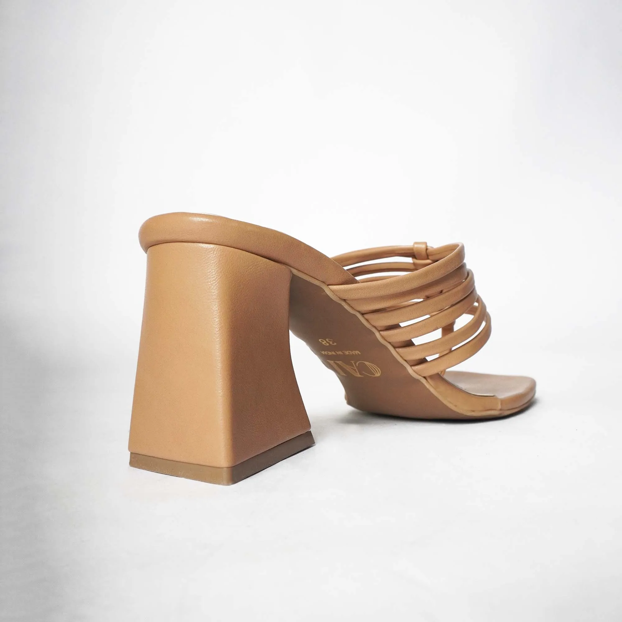 Multi Strapped Tan Heels