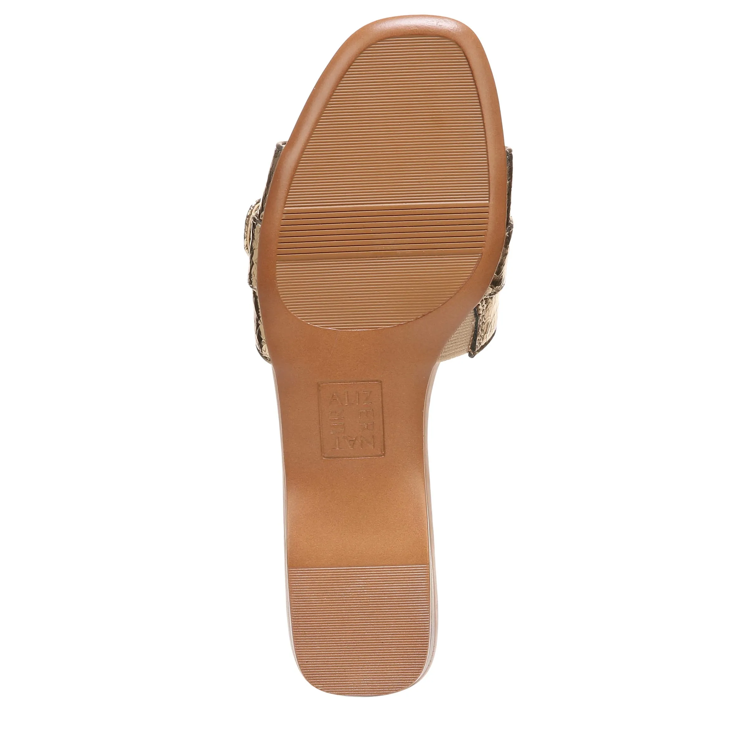 Naturalizer Womens Santiago Fashion Slip On Slide Flat Sandal with Buckle Light Bronze Leather 11 M