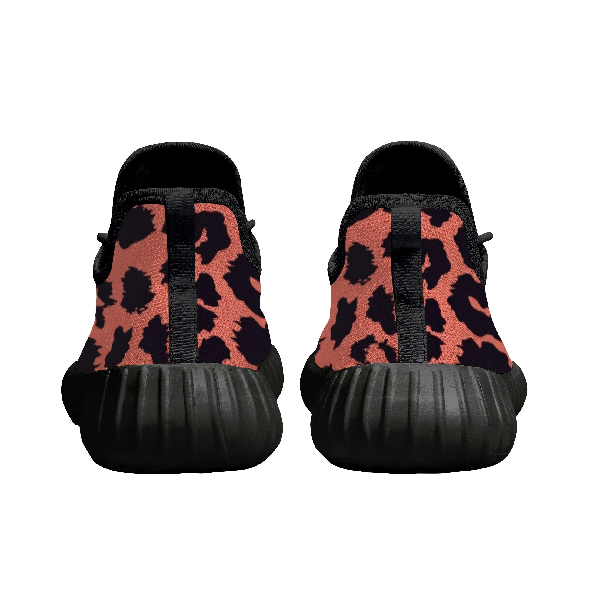 Neon Orange Leopard Pattern Premium Sneakers