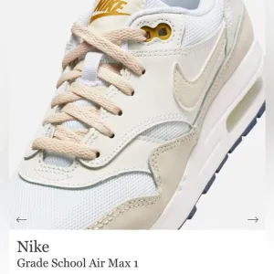 Nike Air Max 1 GS Kids 1.5 Grade School Sneakers in White/Bronzine