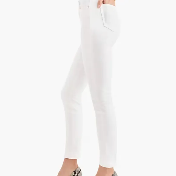NWT J. Crew White 9&quot; mid-rise toothpick jean in white SZ 28