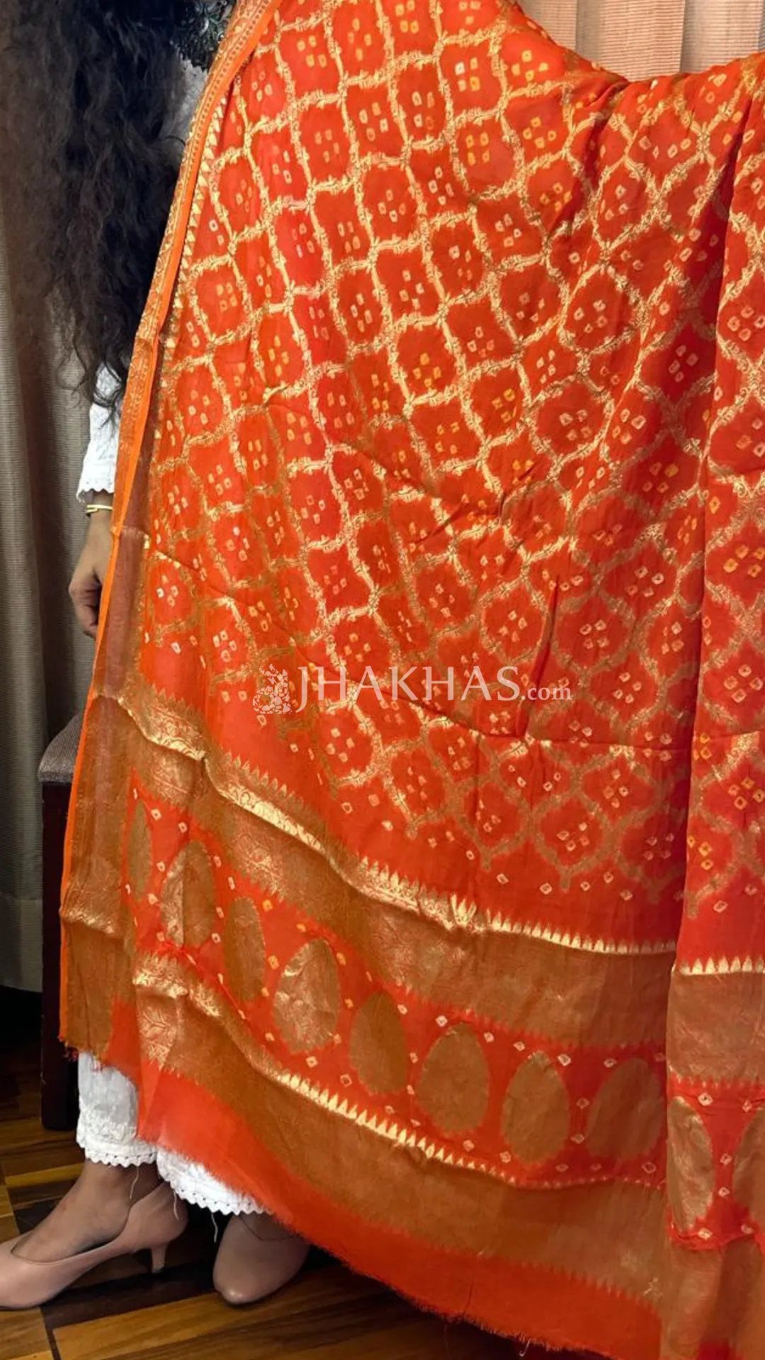 Orange Banarasi Ghatchola Soft Silk Dupatta