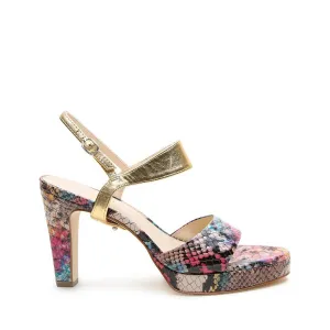 Painted Snake Lo Platform   Gold Elsie Strap