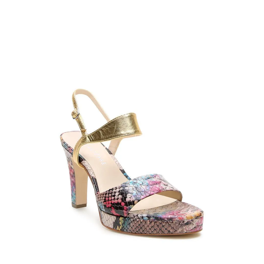 Painted Snake Lo Platform   Gold Elsie Strap