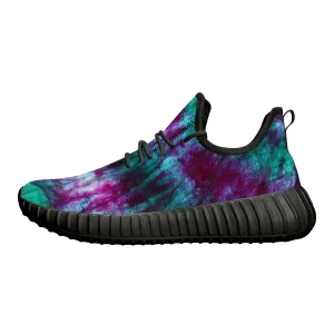 Purple Teal Tie Dye Premium Sneakers