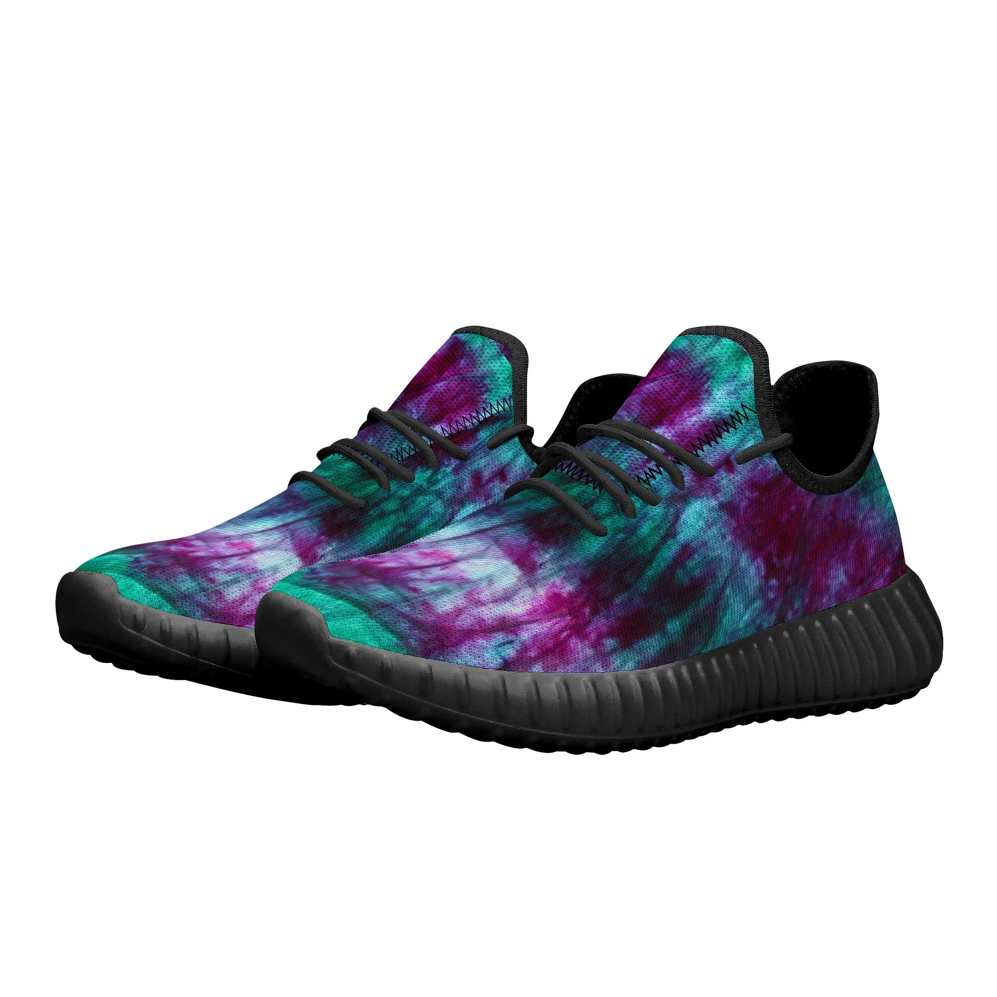 Purple Teal Tie Dye Premium Sneakers