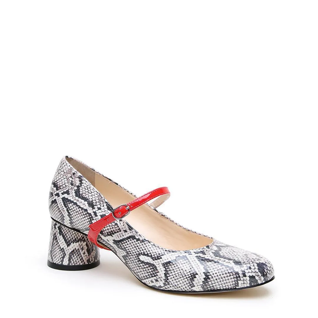 Python Ballet Pump   Red Gloss Twiggy Strap