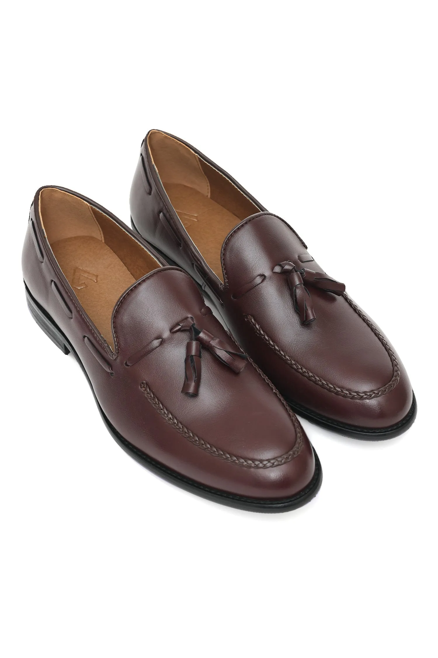 REGAL HAND-STITCHED TASSEL LOAFERS-WINE