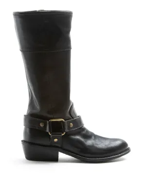 RIZ Black Leather Tall Boots