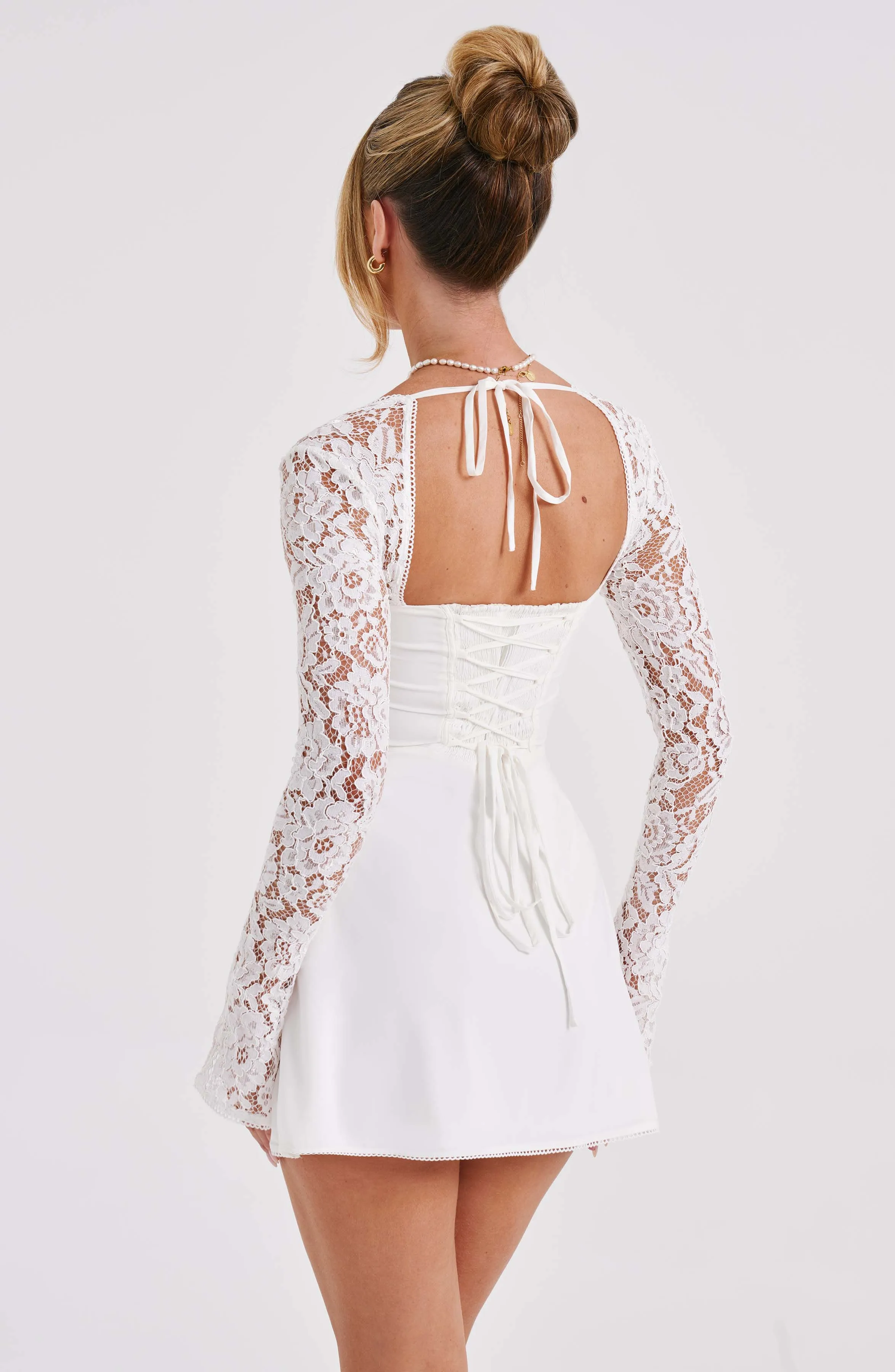 Romantic Mini Dress with Lace Detail