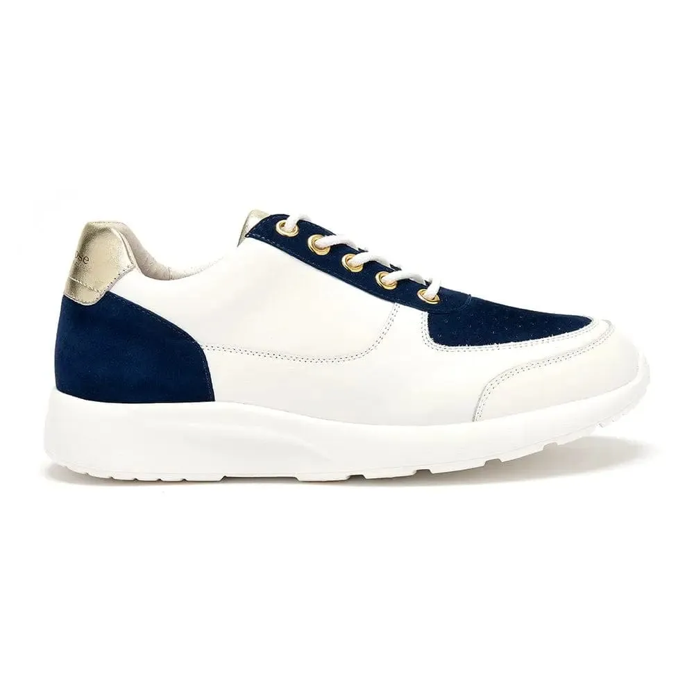 Shoreditch - Navy & Gold Leather Trainer (EU38 only)