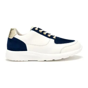 Shoreditch - Navy & Gold Leather Trainer (EU38 only)