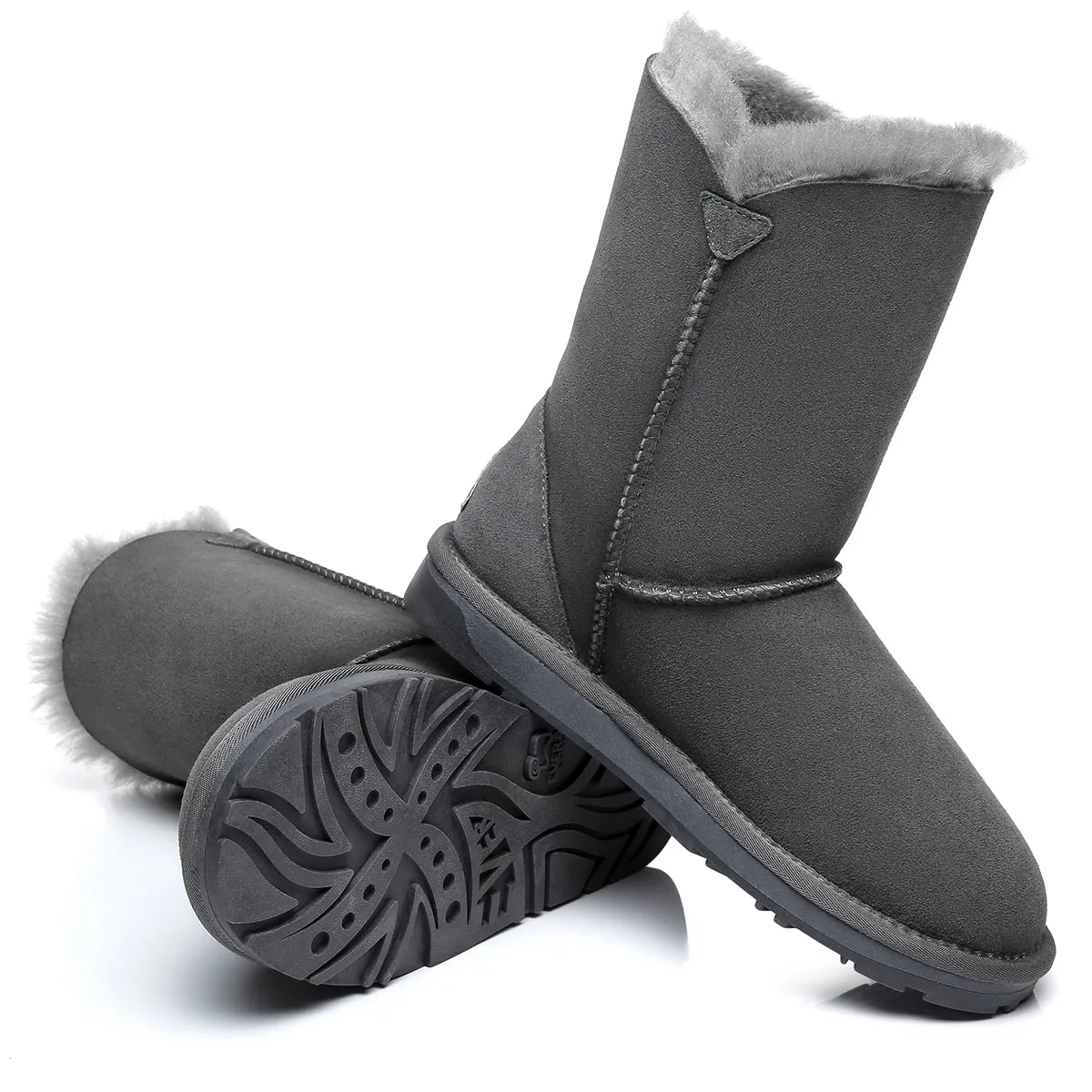 Short Twin Button Women Boots