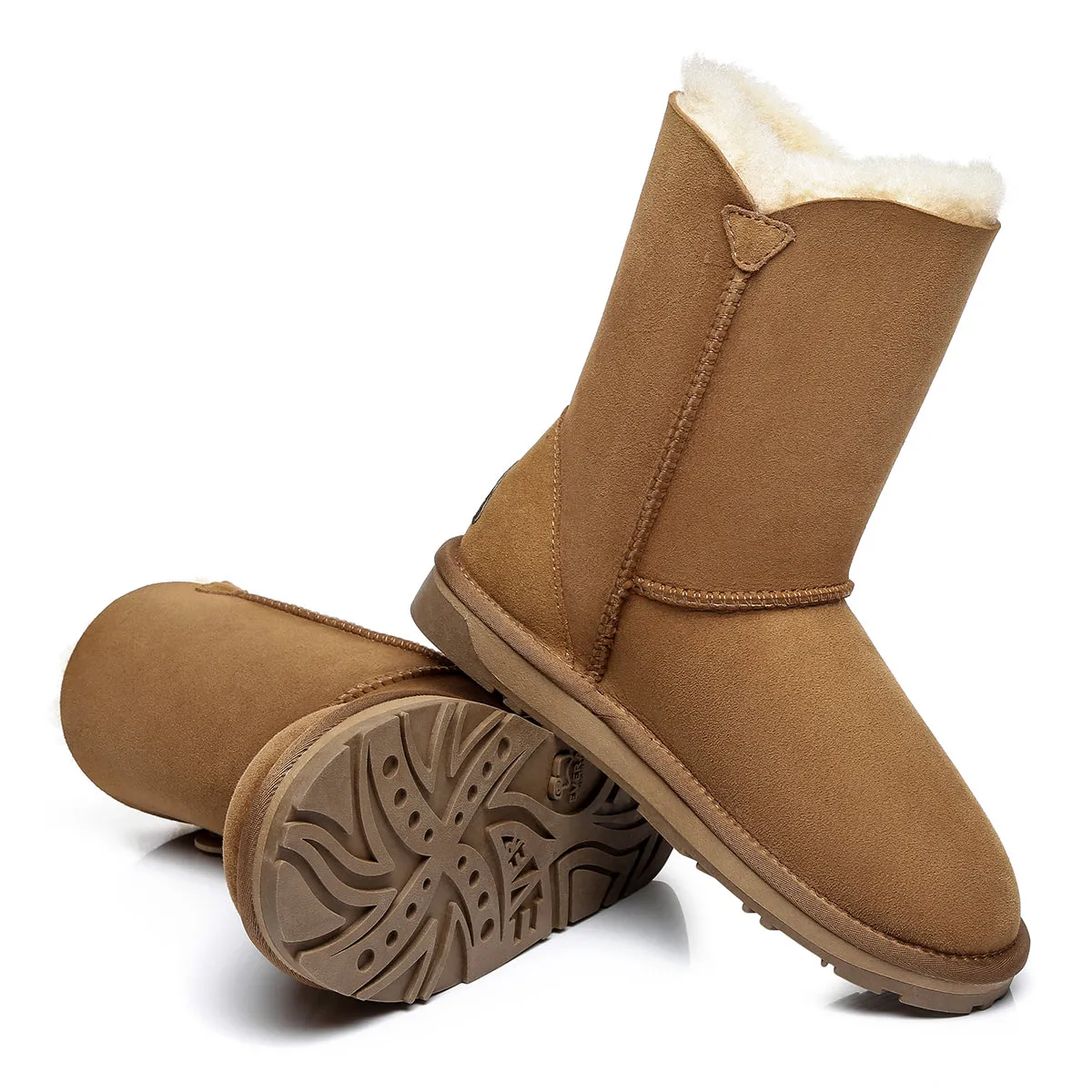 Short Twin Button Women Boots
